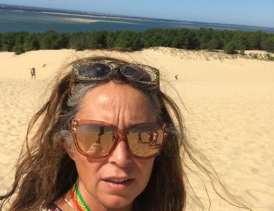 en visite en haut de la Dune du Pilat